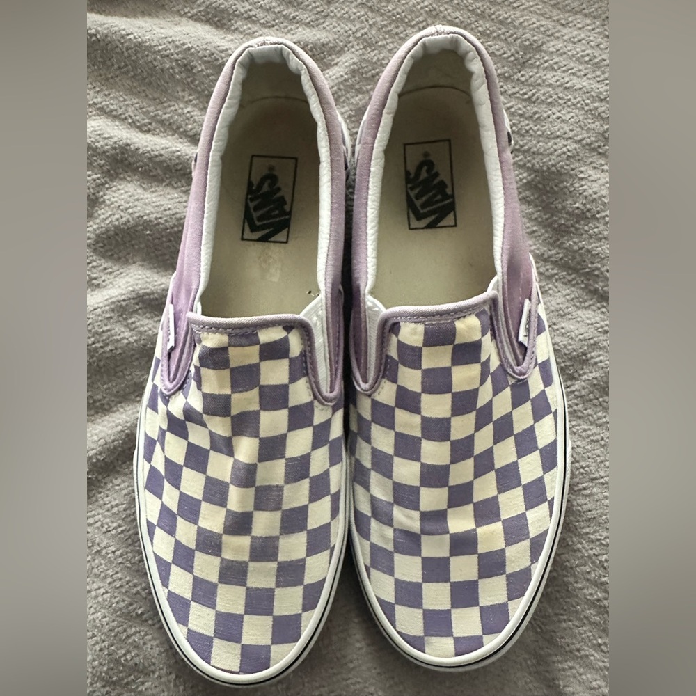 Vans Lavender and Cream Checkered Slip-Ons - Picture 7 of 7